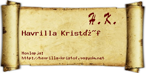 Havrilla Kristóf névjegykártya