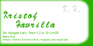 kristof havrilla business card